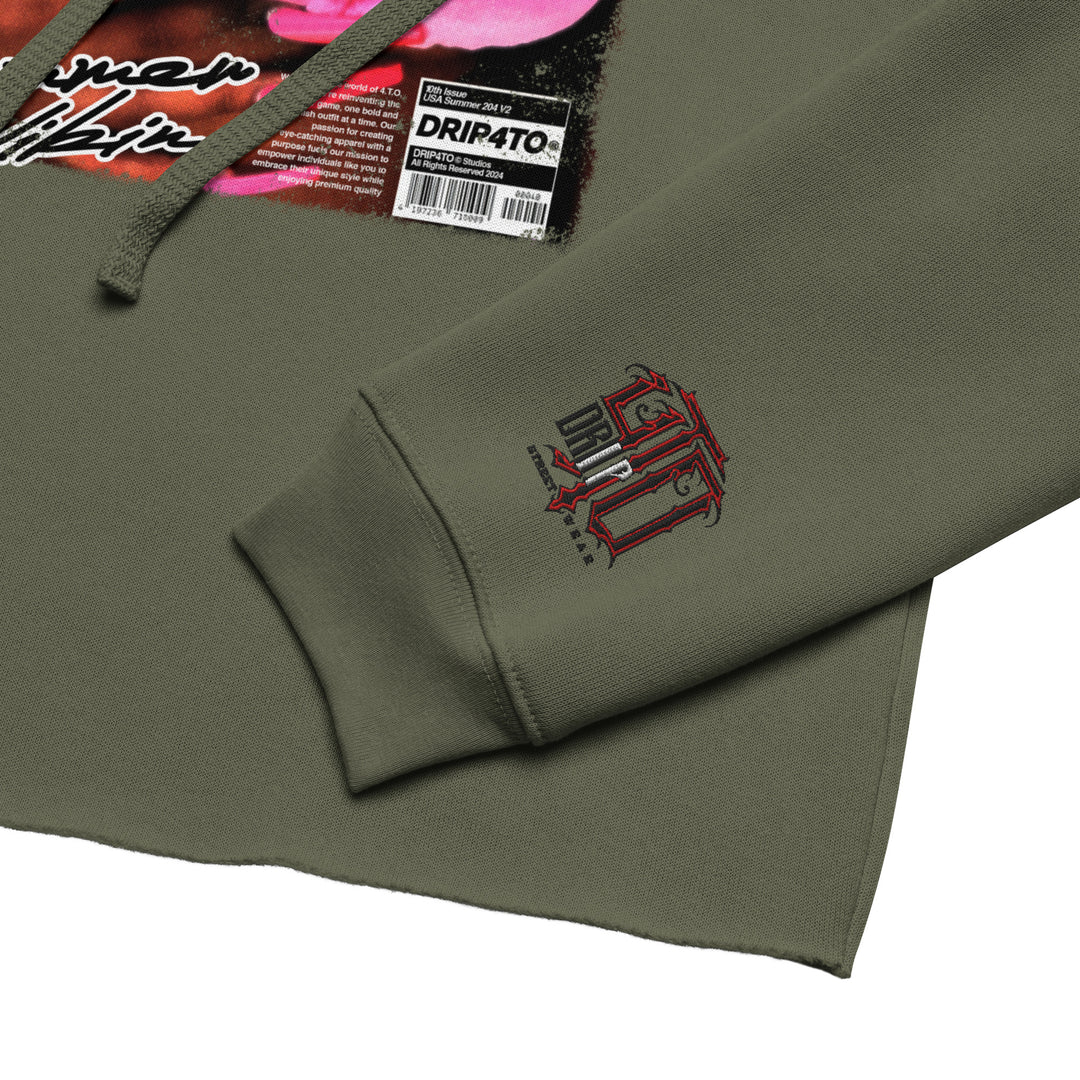 Pink Mirage Premium Crop Hoodie