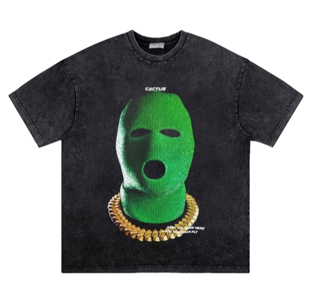 Green Mask Printed Cotton T-shirt